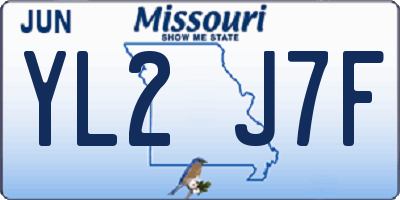 MO license plate YL2J7F
