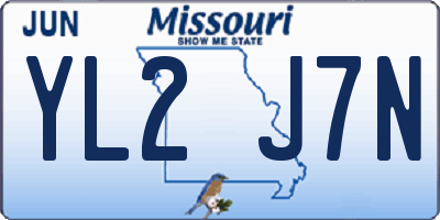 MO license plate YL2J7N