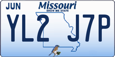 MO license plate YL2J7P