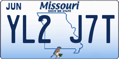 MO license plate YL2J7T