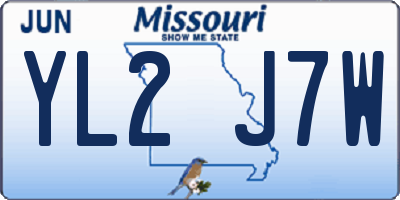MO license plate YL2J7W