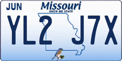 MO license plate YL2J7X