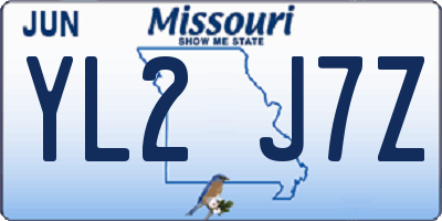 MO license plate YL2J7Z