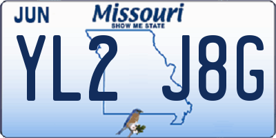 MO license plate YL2J8G
