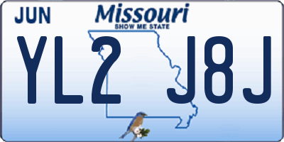 MO license plate YL2J8J