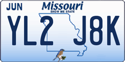 MO license plate YL2J8K