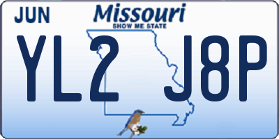 MO license plate YL2J8P