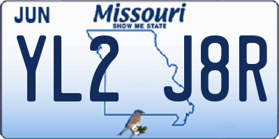 MO license plate YL2J8R