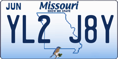 MO license plate YL2J8Y