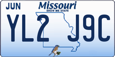 MO license plate YL2J9C