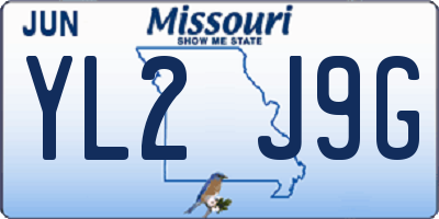 MO license plate YL2J9G