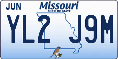 MO license plate YL2J9M
