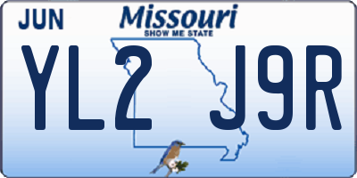 MO license plate YL2J9R