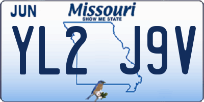 MO license plate YL2J9V