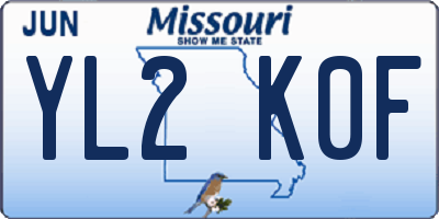 MO license plate YL2K0F