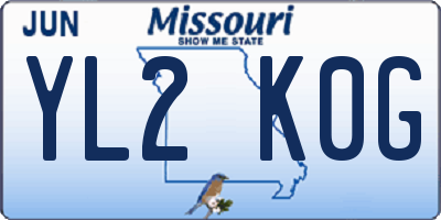 MO license plate YL2K0G