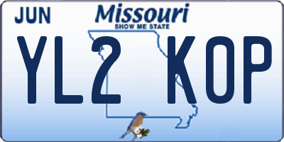 MO license plate YL2K0P