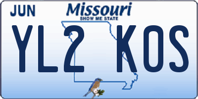 MO license plate YL2K0S
