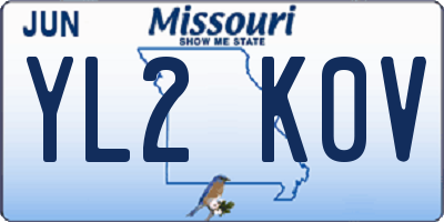 MO license plate YL2K0V