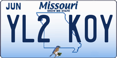 MO license plate YL2K0Y