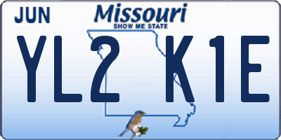 MO license plate YL2K1E