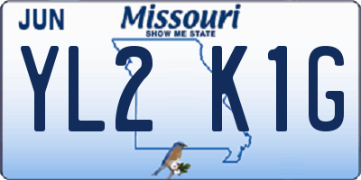 MO license plate YL2K1G