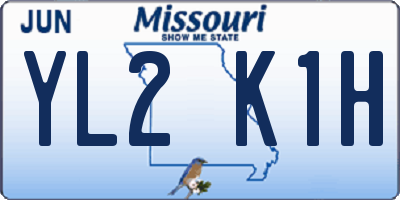 MO license plate YL2K1H