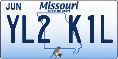 MO license plate YL2K1L