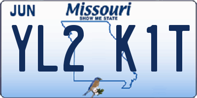 MO license plate YL2K1T