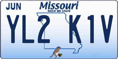 MO license plate YL2K1V