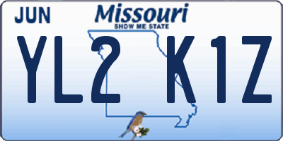 MO license plate YL2K1Z