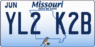 MO license plate YL2K2B