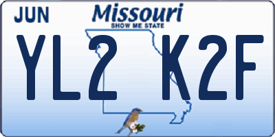 MO license plate YL2K2F