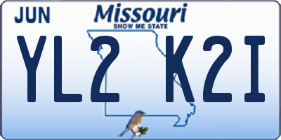 MO license plate YL2K2I