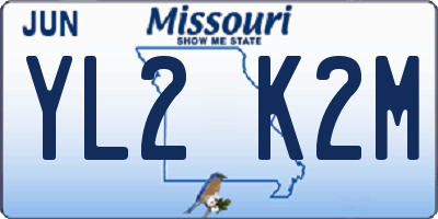 MO license plate YL2K2M