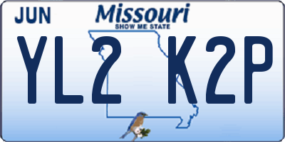 MO license plate YL2K2P