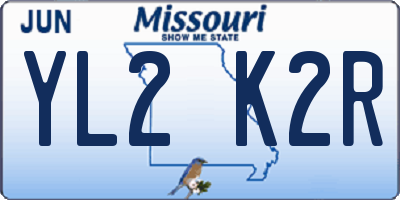 MO license plate YL2K2R