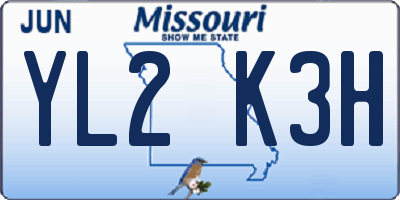 MO license plate YL2K3H