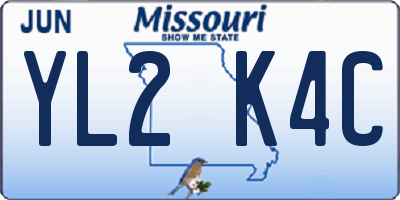 MO license plate YL2K4C