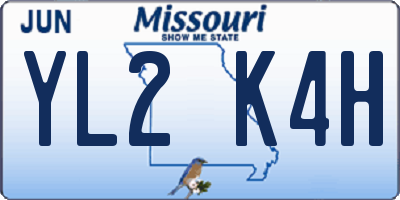 MO license plate YL2K4H