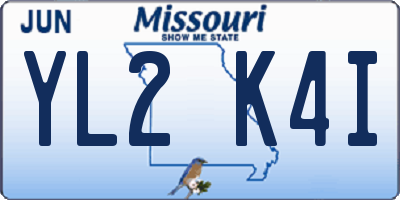 MO license plate YL2K4I