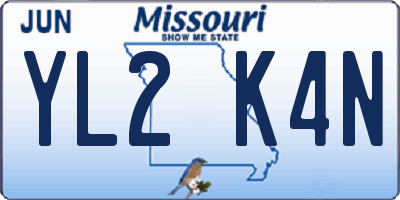 MO license plate YL2K4N