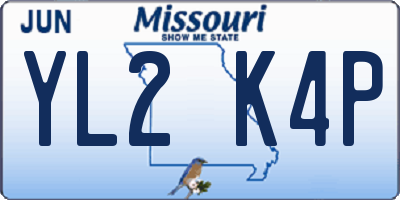 MO license plate YL2K4P
