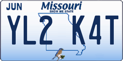 MO license plate YL2K4T