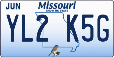 MO license plate YL2K5G