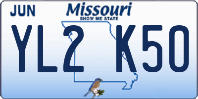 MO license plate YL2K5O
