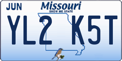 MO license plate YL2K5T