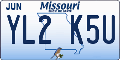 MO license plate YL2K5U