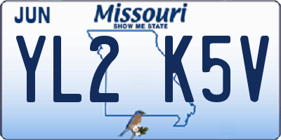 MO license plate YL2K5V