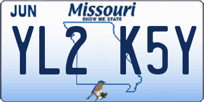 MO license plate YL2K5Y